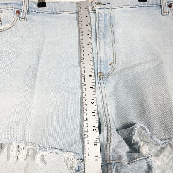Abercrombie & Fitch The Mom Jean Short Women Blue High Rise Denim Size 37/24 NWT - Picture 6 of 10